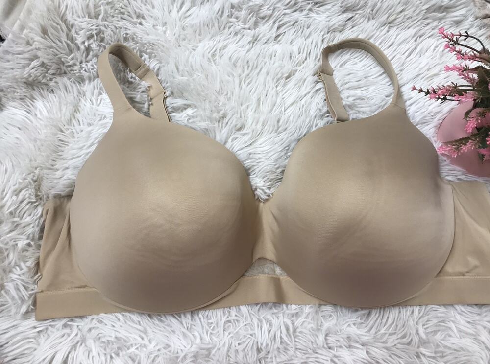CACIQUE Lightly Lined Full Coverage BRA Size 52DDD Comfort Bliss Beige Plus Size